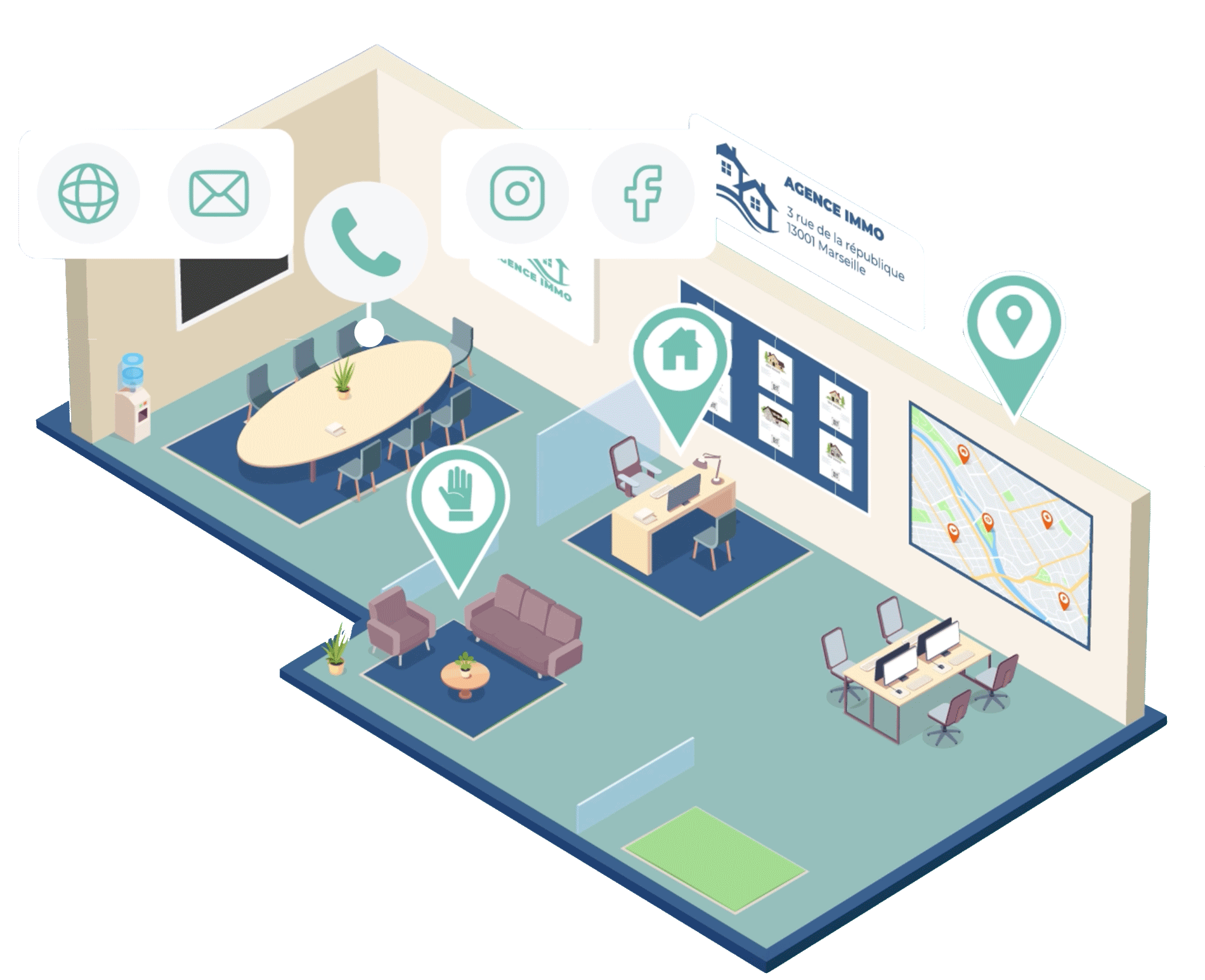 carte augmentée agence immobilière